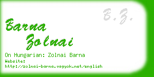 barna zolnai business card